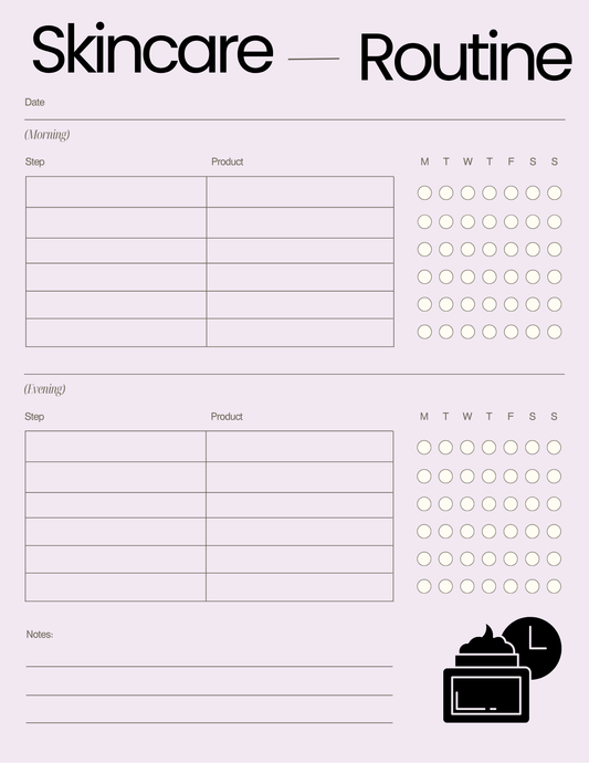 Bundle Skincare Routine Planner