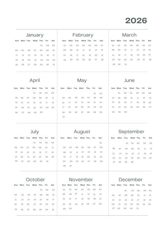 2026 Annual Planner