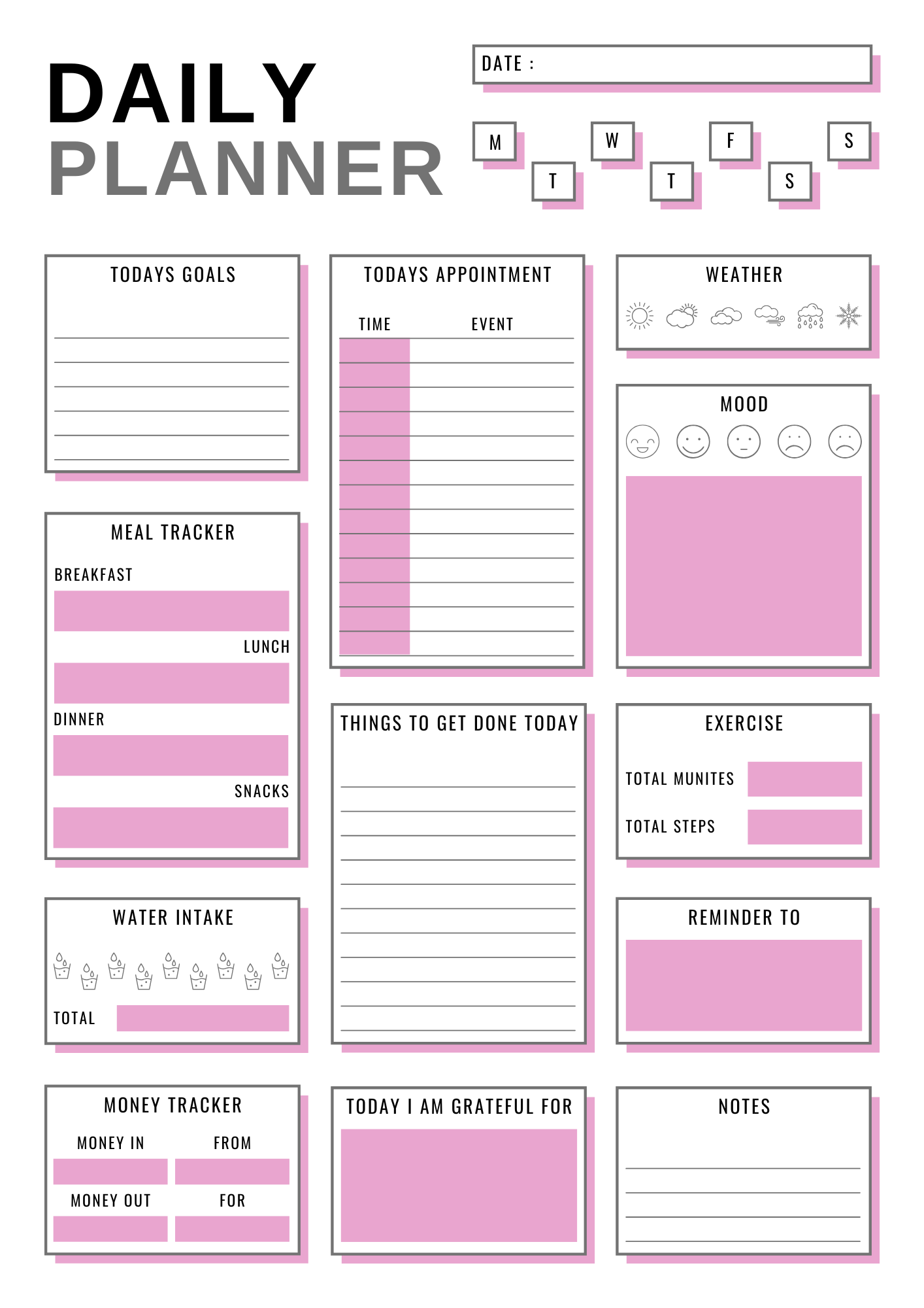 Daily Planner Bundle (4-in-1)