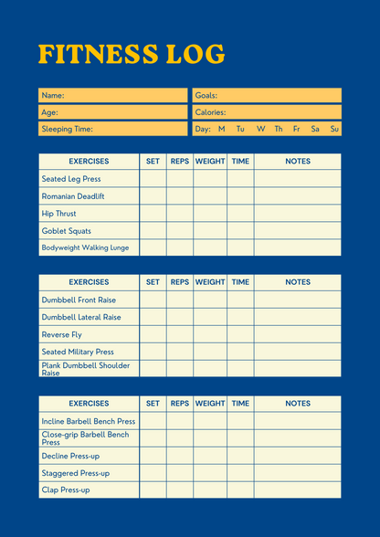 Fitness Tracker Planner Bundle