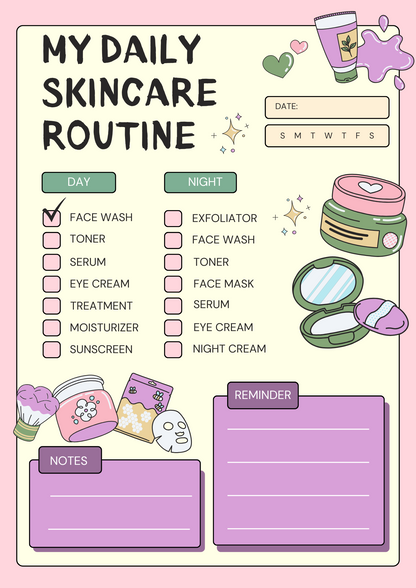 Bundle Skincare Routine Planner