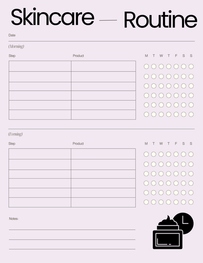Bundle Skincare Routine Planner